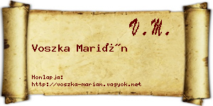 Voszka Marián névjegykártya